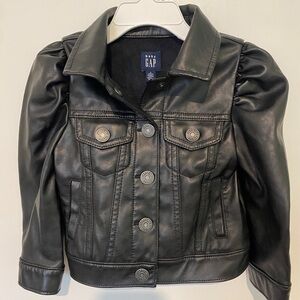 GAP Toddler Puff Sleeve Vegan Leather Jacket - 2T